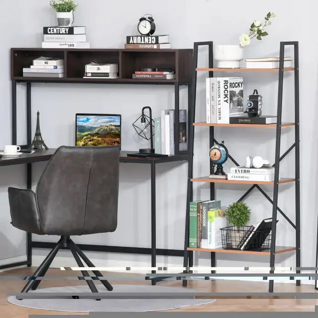 4-Tier Vintage Ladder Shelf Bookcase Storage Rack Home Office Or in Bookcases & Shelving Units in Markham / York Region - Image 4