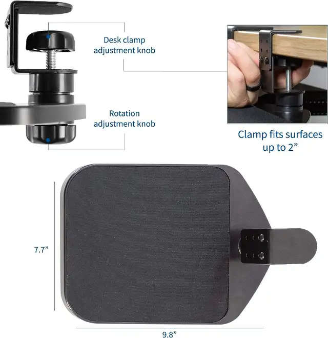 VIVO: Desk Clamp Adjustable Computer Mouse Pad64192110388610121