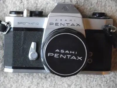 Pentax Spotmatic 35mm camera with various lenses/tripod/etc, View more