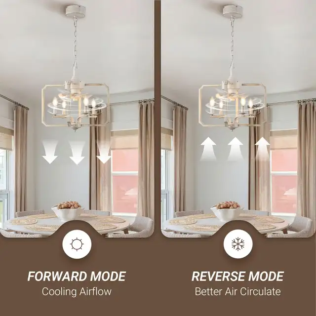 LVYEAYOU Chandelier Ceiling Fan, 20" Farmhouse Fandelier Ceiling in Indoor Lighting & Fans in Mississauga / Peel Region - Image 5