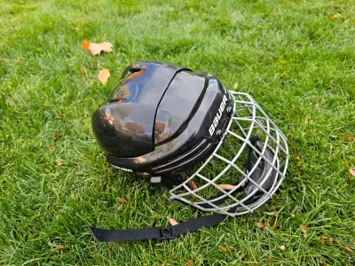 Bauer skating/hockey helmet with cage, View more