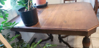 walnut dining room table and chairs