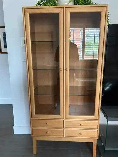 Solid Wood Glass Display Cabinets - $2000 each, View more