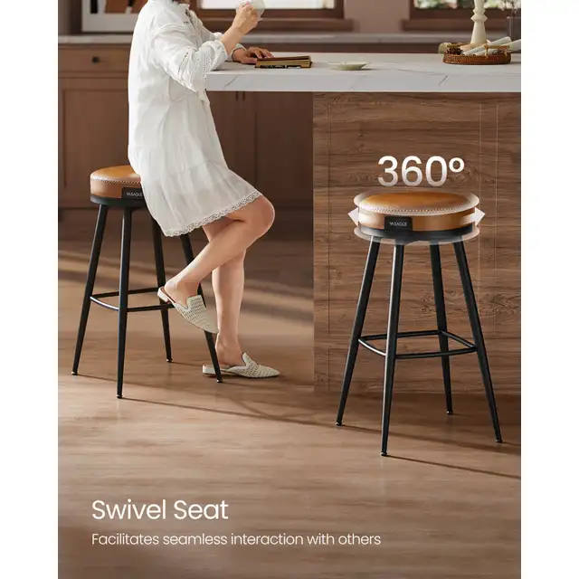 Counter Height Swivel Bar Stools, Synthetic Leather in Chairs & Recliners in Markham / York Region - Image 7