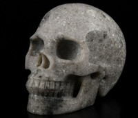 Huge 5.0" Lepidolite Crystal Skull! Hand carved, realistic.