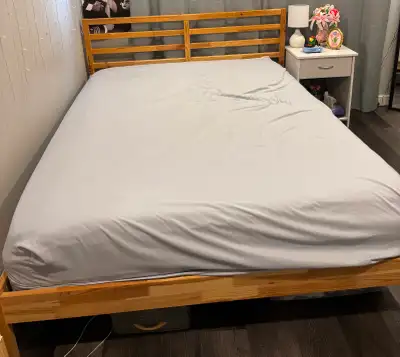 IKEA TARVA Queen Bed Frame with Luroy Slatted Bed Base, View more