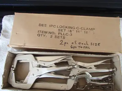 Set 6 Locking C Clamp Drop Forged CR-V Welding Clamps  6" 11" 18, View more