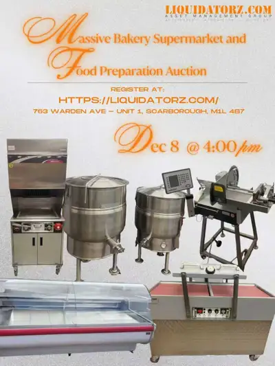 RESTAURANT EQUIPMENT ONLINE AUCTION DEC 8TH@4PM@LIQUIDATORZ.COM, View more