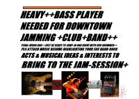 BASS PLAYER FOR DOWNTOWN CLUBBING HARD ROCK BAND