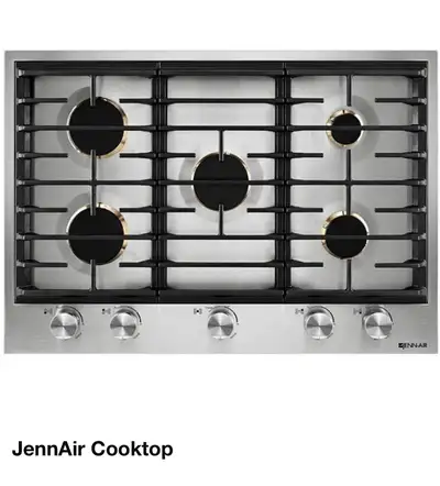 Elevate your culinary space with this used JennAir Cooktop, featuring a sleek design and powerful bu...