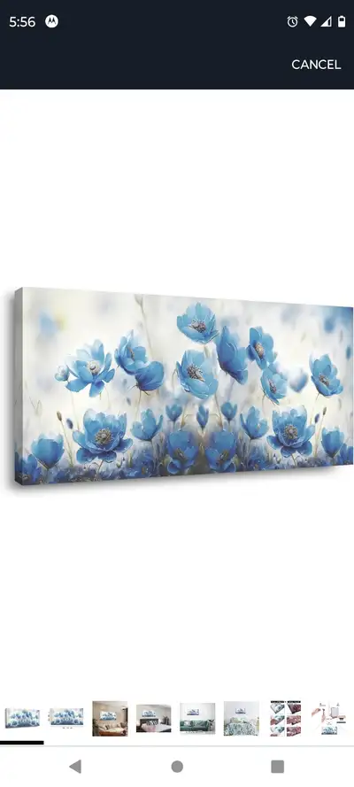NEW Blue Flower Canvas Art Painting, View more