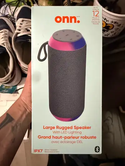 Onn. Bluetooth Lg rugged led speaker BNIB 50$