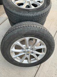 Certified all season tires 225/65R17 with Chevrolet rims
