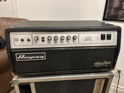 Selling Ampeg Heritage SVT-CL bass amplifier head, known for its powerful 300-watt all-tube sound an...