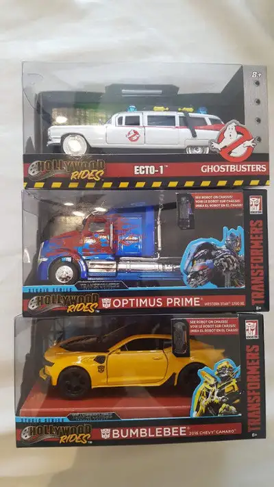 Brand new in package. Never been opened. Jada Optimus Prime $30 Jada Bumblebee $25 Jada Ghostbuster...