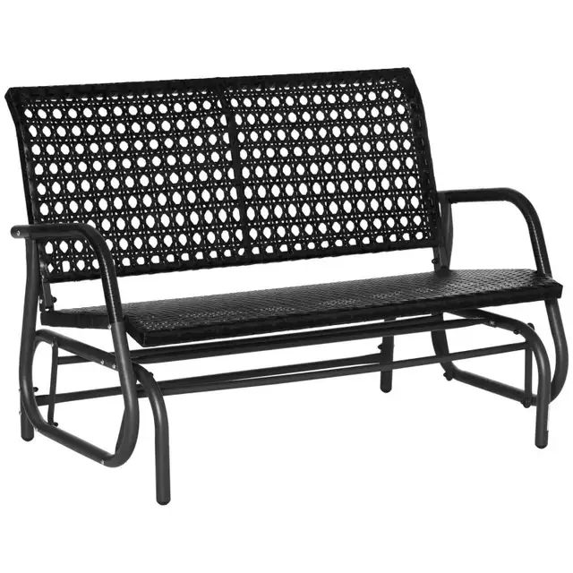 2 Seater Wicker Outdoor Glider Bench, Patio Swing Rocker Chair G in Patio & Garden Furniture in Markham / York Region - Image 3