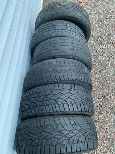 Tires for sale . They are 205 55 16 and the one on the far right is 225 60 16 . Asking $20 each . Ca...