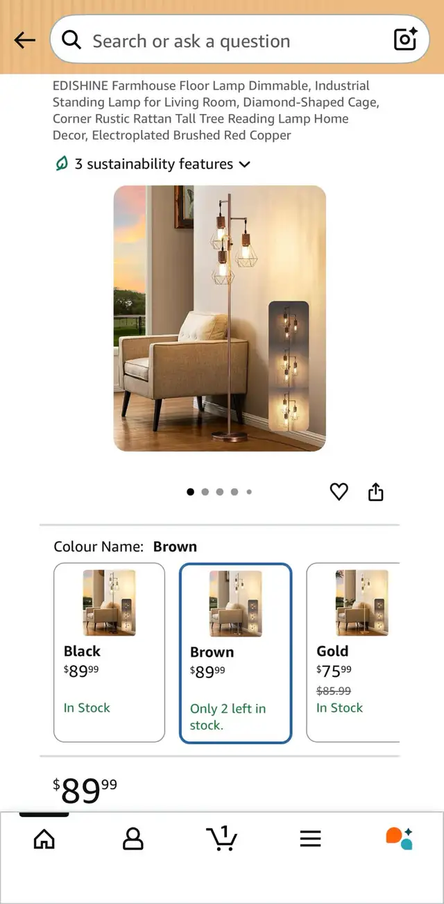 EDISHINE Farmhouse Tree Floor Lamp in Home Décor & Accents in Oshawa / Durham Region - Image 10