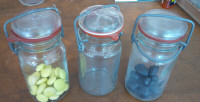 3 Vintage Lidded Jars, Wheaton, 5.5" Tall