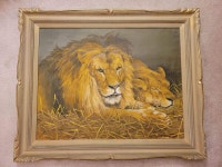 Vintage Oil Painting (1948 Lions)