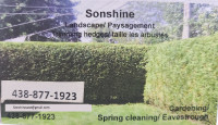 Sonshine Landscaping/Paysagement - Spring/lawn cleanup, trimming
