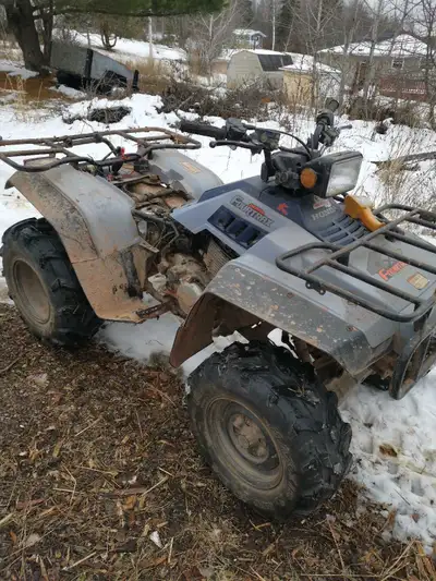 My fathers old quad . Cleaning out stuff . Changed the solenoid on it and put new battery and it fir...