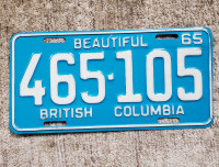 1965 British Columbia License Plate