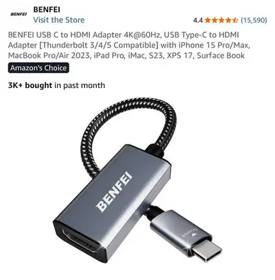 BENFEI USB-C to HDMI Adapter, View more