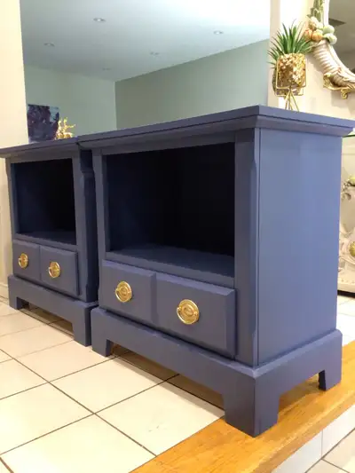Beautiful restyled Pair of night tables. 2nd last picture shows the exact colour. Spacious,middle sh...