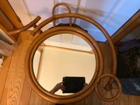 Unique Large Vintage Ornate Bamboo Mirror