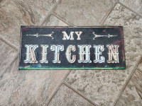 Rustic (distressed) "My Kitchen" metal wall sign