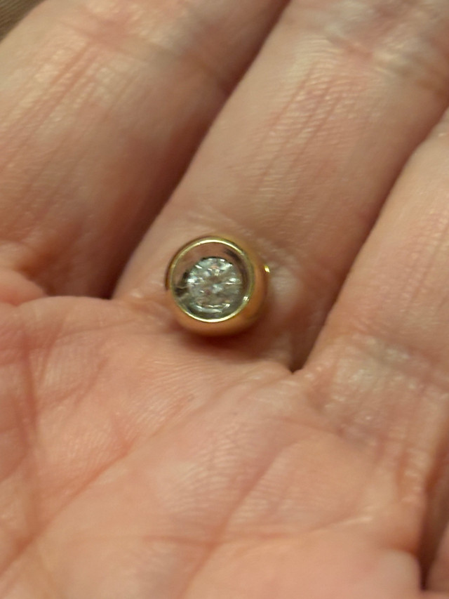 .25 Diamond bezel pendant. And chain  in Jewellery & Watches in Saint John - Image 4