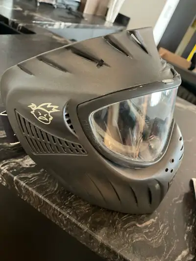Helmet and paintball gun