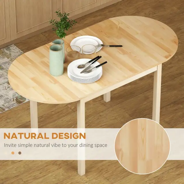Natural drop leaf solid Wood Kitchen Table, Drop Leaf Tables in Dining Tables & Sets in Markham / York Region - Image 6