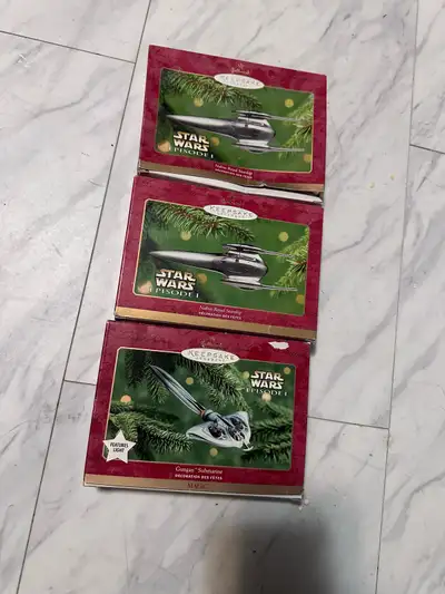 3 STAR WARS ORNAMENTS NABOO GUNGAN, View more