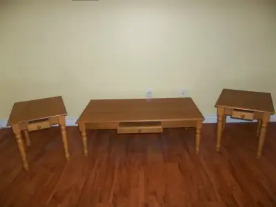 Wooden Coffee and End Table Set, View more