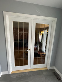 French Door with brass inlay