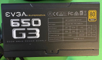 EVGA 650 G3 ATX power supply (excellent condition)