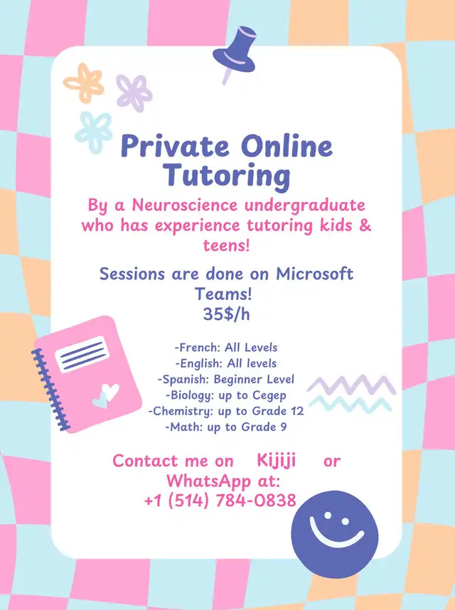 ONLINE TUTORING (Languages + Sciences)65048375906819121