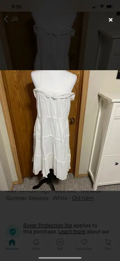 Really cute white tie up strap dress, View more