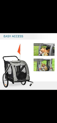 Dog Bike Trailer, 2-in-1 Dog Wagon Pet Stroller for Travel