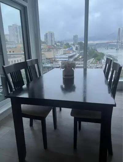 dinner table with four chairs, View more