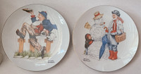 A set of 10 inch Norman Rockwell Christmas plates
