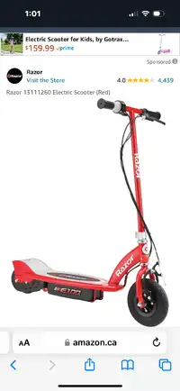 Red Razor Electric Scooters (2) for kids. Fun!!
