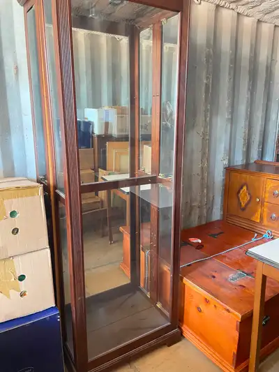 Two Glass Curio Cabinets, View more