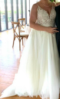 LadyBird Romantic A-line Wedding Dress, size 12 (fits like 10)