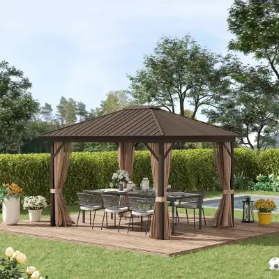 10' x 12' Outdoor Hardtop Gazebo Metal Roof Patio Gazebo , View more
