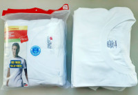 Lot of (9) White 3XL CrewNeck Tee Shirts in (2) Sets; Louisbourg