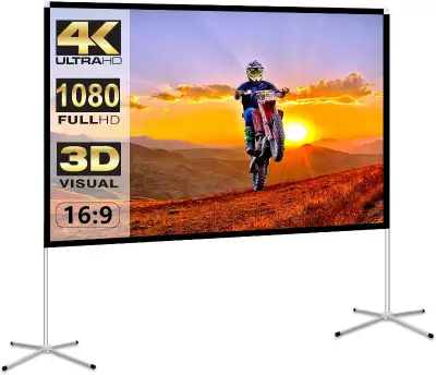 NEW SKERELL Projector Screen with Stand 100 inch Outdoor Indoor, View more