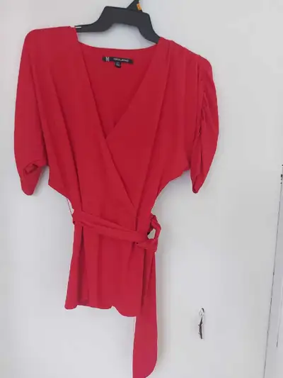 Elegant wrap around top red size small. Valentine,  Christmas., View more